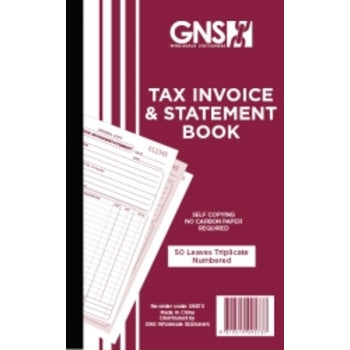Invoice/Statement Book Gns 9573 8X5 Triplicate Carbonless 50Lf