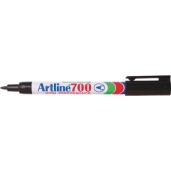 Marker Artline 700 Permanent 0.7Mm Bullet Nib Black Bx12
