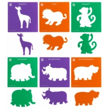 Sp- Stencil Ec Jungle Animals 203X203Mm Set Of 6