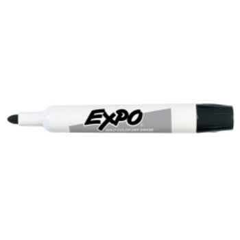 Marker Whiteboard Expo Low Odor Bullet Tip Black Bx12