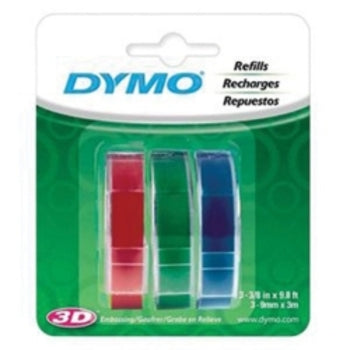 Sp- Label Tape Dymo Embossing 9Mmx3M Red/Blue/ Green Pk3