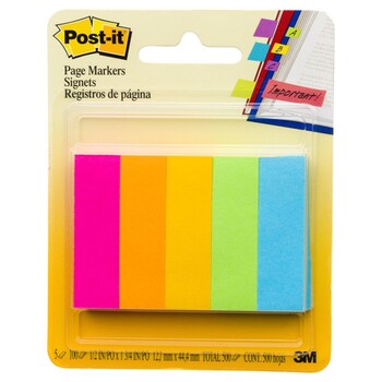 Page Markers Post-It 670-5An/5Asst Asst Neon