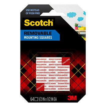 Tape Mounting Squares Scotch 108-Sml Removeable Pk64