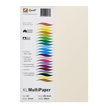 Paper Quill Xl A4 Cream 80Gsm 500S