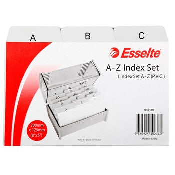 System Cards Index Esselte 8X5 Pvc A-Z