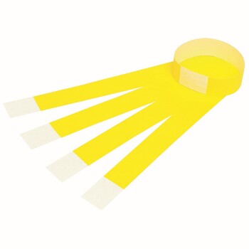 Sp- Id Serial Number Wrist Bands Rexel Fluoro Yellow Pk100