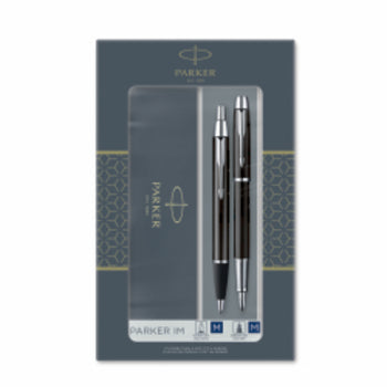Pen Parker Im Gift Pack Chrome Trim Ballpoint & Fountain Black Pk2