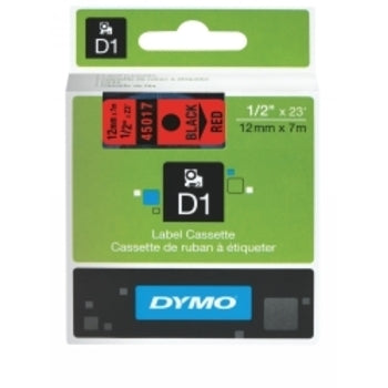 Label Tape Dymo D1 12Mmx7M Black On Red