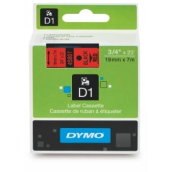 Label Tape Dymo D1 19Mmx7M Black On Red