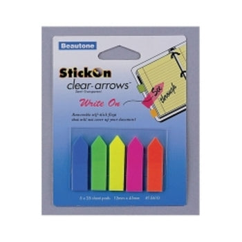 Stick On Arrows B/Tone 12X45 Clear Asst Cols
