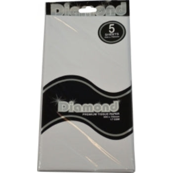 Tissue Paper Diamond 500X750Mm 17Gsm White 5 Shts
