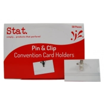 Name Badge & Card Holder Stat Pin & Clip Bx50
