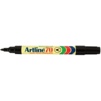 Marker Artline 70 1.5Mm Permanent Bullet Nib Black Pk2
