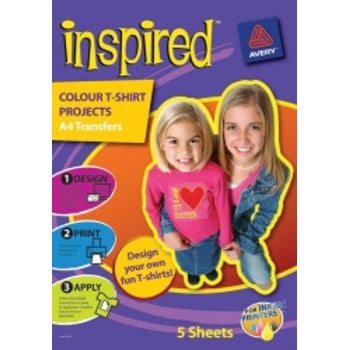 Paper Transfer Inspired A4 Coloured T-Shirt Pk5