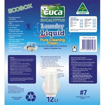 Laundry Liquid Concentrate Eucalyptus Bag in Box 12L Euca
