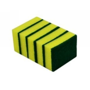 Scourer Sponge Italplast General Purpose 100X75Mm Green Yellow Pk5