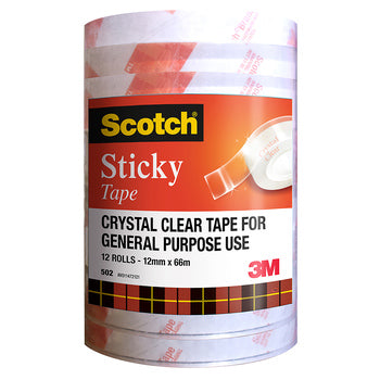 Tape Sticky Scotch 502 12Mmx66M Bulk Pk12