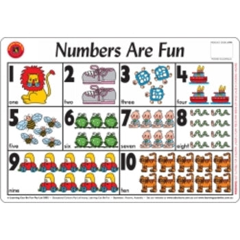 Placemat Kids Numbers Are Fun