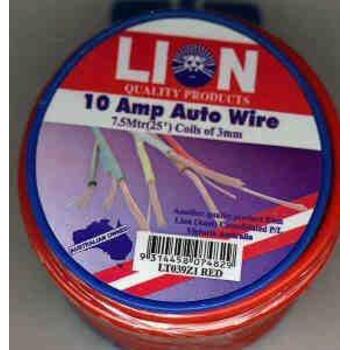 Wire Auto 10Amp Red 7.5m