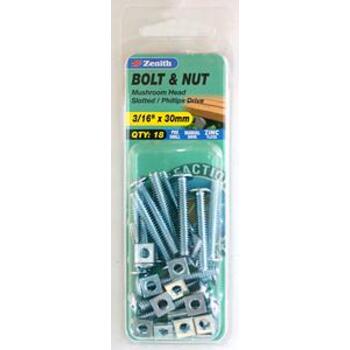 Bolt&Nut Roof Zp 3/16X30 Sp18