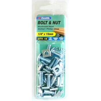 Bolt&Nut Roof Zp 1/4X15 Sp15