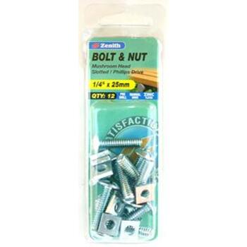 Bolt&Nut Roof Zp 1/4X25 Sp12
