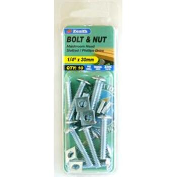Bolt&Nut Roof Zp 1/4X30 Sp10