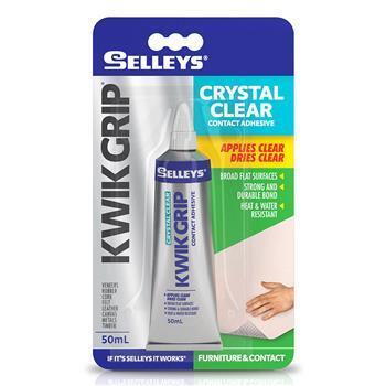 Adhesive Kwik Grip Crystal Clear 50ml Selleys