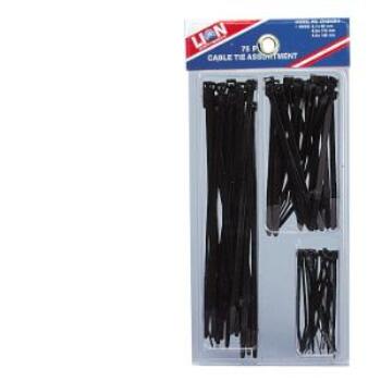 Cable Tie Assorted Black Pk75