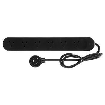 Powerboard Overload Protection 6 Outlet Black HPM