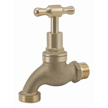 Hose Tap T Handle Rough Brass MI 15MM