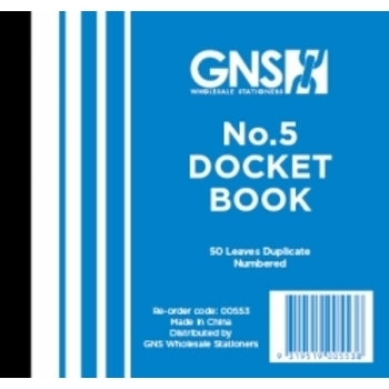 Docket Book Gns 553 5X4 No.5 Duplicate 50Lf