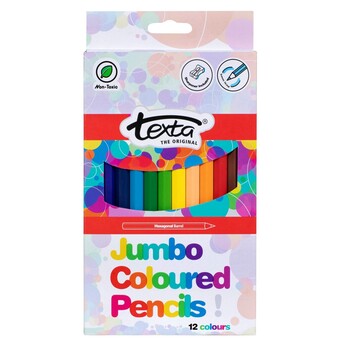 Pencil Coloured Texta Jumbo Pk12