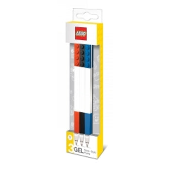 Pen Lego Gel Pen W/Buildable Bricks White Pk3