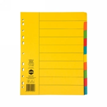 Dividers Marbig A4 Manilla 10 Tab Extra Wide Brights