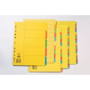 Dividers Marbig A4 Manilla Brights 1-12