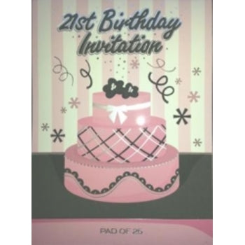 Sp- Pad Invitation Ozcorp A5 21St Sweet Pink Cake