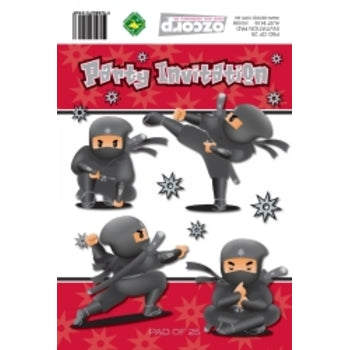 Sp- Pad Invitation Ozcorp Ninja Party 25Sht