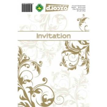 Sp- Pad Invitation Ozcorp Gold Linework 25Sht