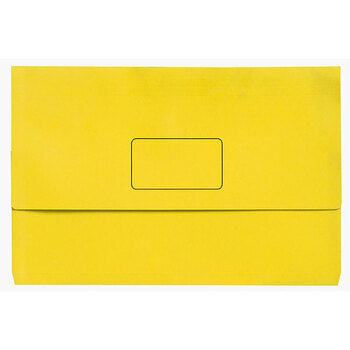 Document Wallet Marbig Slimpick F/C Bright Yellow Pk10