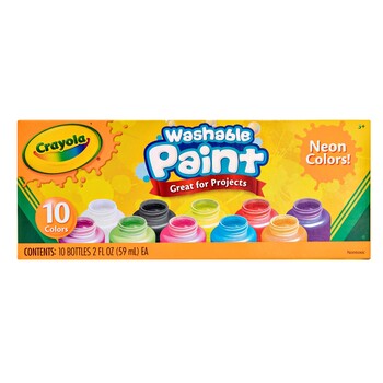 Sp- Paint Crayola Washable Kids Neon Asst Colours Bx10