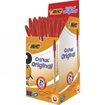 Pen Bic Bp Cristal Original Medium Red Bx50