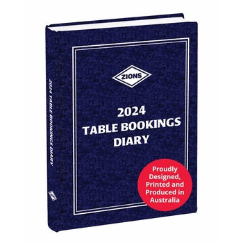 Table Bookings Diary 2024 Zions A4 2Ptd Table Booking Aust Made Blue