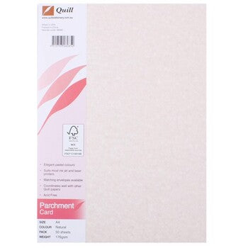 Card Quill A4 Parchment Natural 176Gsm Pk50