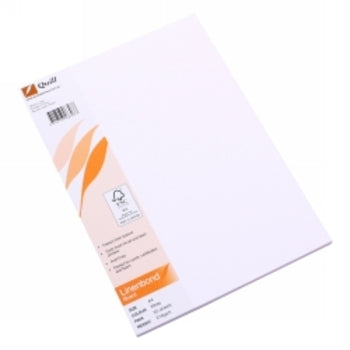 Board Quill A4 Linenbond White Pk25