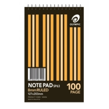 Notebook Olympic Sp63 S/Hand Spiral T/O 100Pg