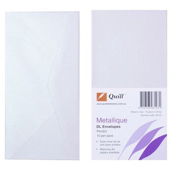 Envelopes Quill Dl Metallique Peridot Pk10