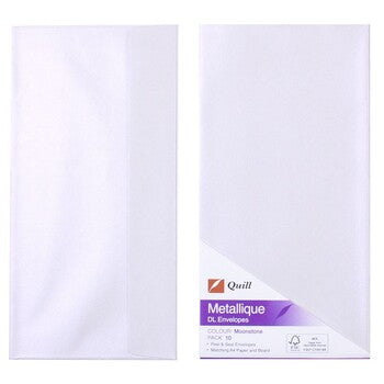 Envelopes Quill Dl Metallique Moonstone Pk10