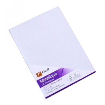 Envelopes Quill C6 Metallique Silver Pk10