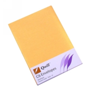 Envelopes Quill C6 Metallique Gold Pk10